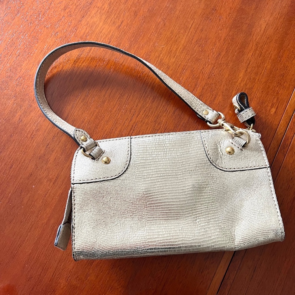Juicy Couture Gold Clutch Wristlet Handbag B2-6 - Picture 7 of 11